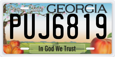 GA license plate PUJ6819