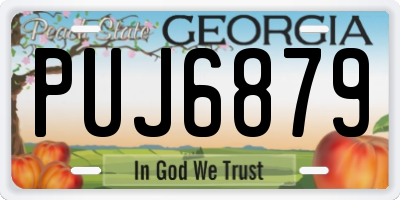 GA license plate PUJ6879