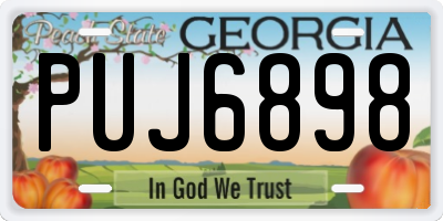 GA license plate PUJ6898