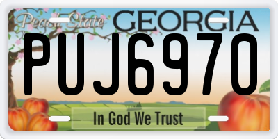GA license plate PUJ6970