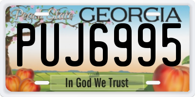 GA license plate PUJ6995