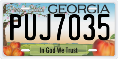GA license plate PUJ7035