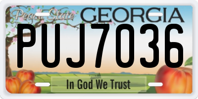 GA license plate PUJ7036
