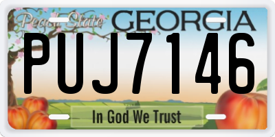 GA license plate PUJ7146