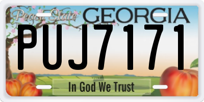 GA license plate PUJ7171