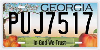 GA license plate PUJ7517