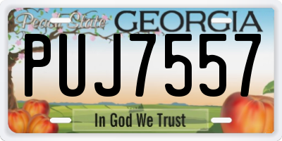 GA license plate PUJ7557
