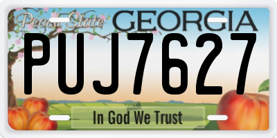 GA license plate PUJ7627