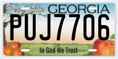 GA license plate PUJ7706