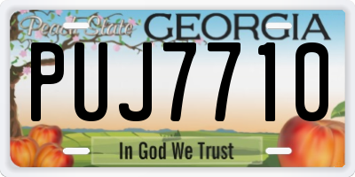 GA license plate PUJ7710