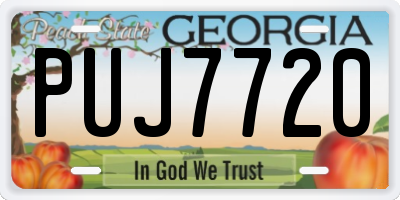 GA license plate PUJ7720