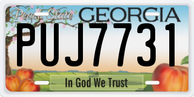 GA license plate PUJ7731