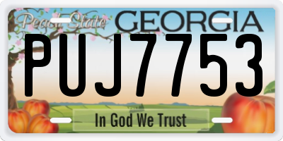 GA license plate PUJ7753