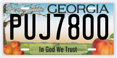 GA license plate PUJ7800
