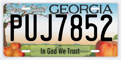 GA license plate PUJ7852