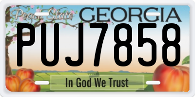 GA license plate PUJ7858