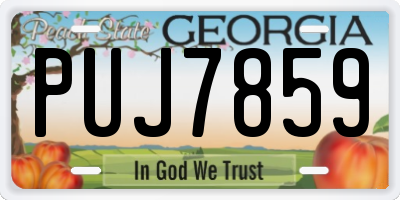 GA license plate PUJ7859
