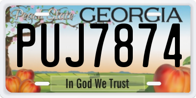 GA license plate PUJ7874
