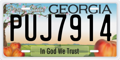 GA license plate PUJ7914