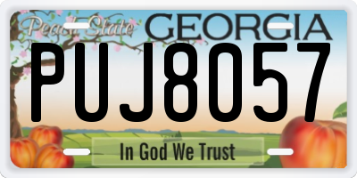 GA license plate PUJ8057