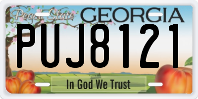 GA license plate PUJ8121