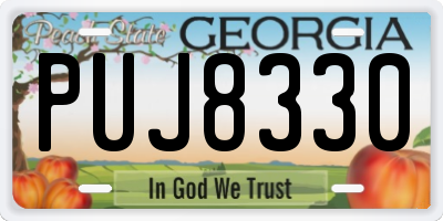 GA license plate PUJ8330