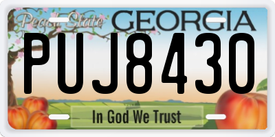 GA license plate PUJ8430