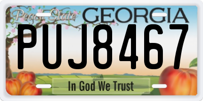 GA license plate PUJ8467