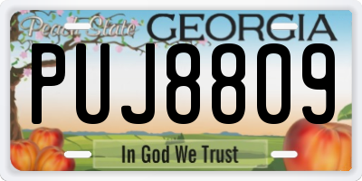 GA license plate PUJ8809