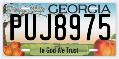 GA license plate PUJ8975
