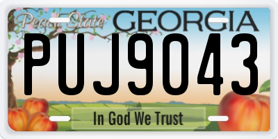 GA license plate PUJ9043