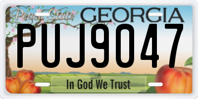 GA license plate PUJ9047