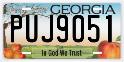 GA license plate PUJ9051