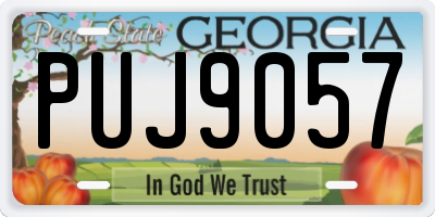 GA license plate PUJ9057
