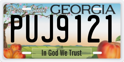 GA license plate PUJ9121
