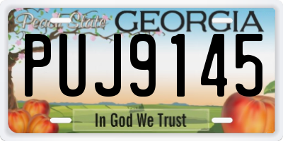 GA license plate PUJ9145