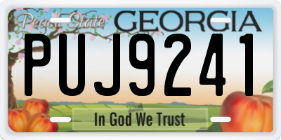 GA license plate PUJ9241