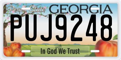 GA license plate PUJ9248
