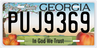 GA license plate PUJ9369