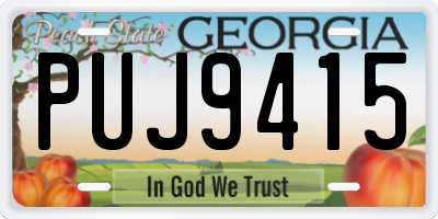 GA license plate PUJ9415
