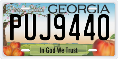 GA license plate PUJ9440