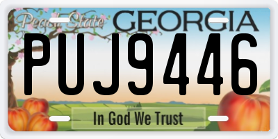 GA license plate PUJ9446