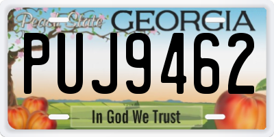 GA license plate PUJ9462