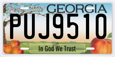 GA license plate PUJ9510