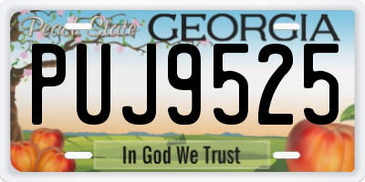 GA license plate PUJ9525