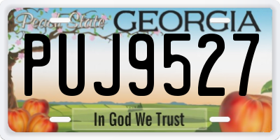 GA license plate PUJ9527