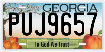 GA license plate PUJ9657