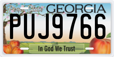 GA license plate PUJ9766