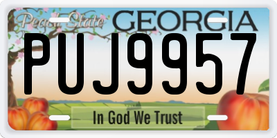 GA license plate PUJ9957
