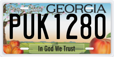 GA license plate PUK1280